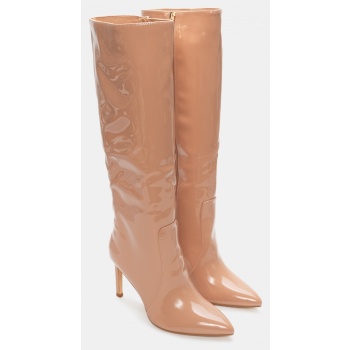 μπότες μυτερές με τακούνι - nude σε προσφορά