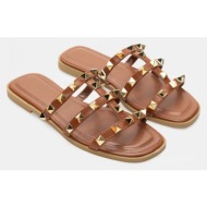  flat σανδάλια με τρουκς - κάμελ