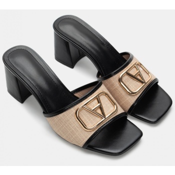 mules με διακοσμητική αγκράφα - μαύρο σε προσφορά