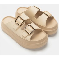  σανδάλια flatform με λουράκια scratch & τόκες - μπεζ