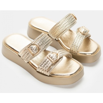 σανδάλια flatform με λουράκια - χρυσό σε προσφορά