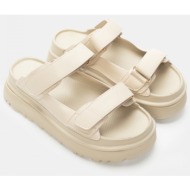  σανδάλια flatform με λουράκια scratch - μπεζ