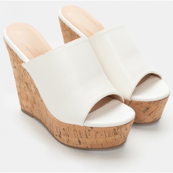 πλατφόρμες με σόλα φελλό - λευκό σε προσφορά