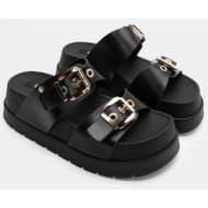  luigi design - πλατφόρμες με διπλές τόκες - μαύρο