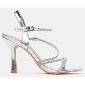 πέδιλα με strass - ασημί σε προσφορά