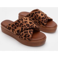  πλατφόρμες με χιαστί λουράκια - animal print