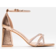  πέδιλα με μπαρέτα & strass - χαλκός