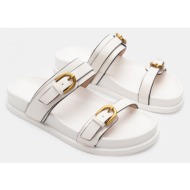  σανδάλια flatform με διπλές τόκες - λευκό