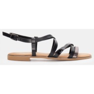  flat σανδάλια με πολλαπλά λουράκια - μαύρο