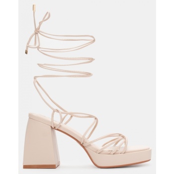 πέδιλα lace up - μπεζ σε προσφορά