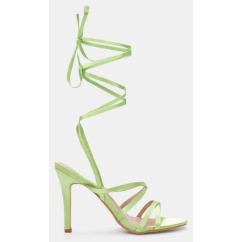 πέδιλα σατέν lace up - λαχανί σε προσφορά