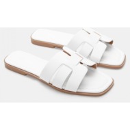  flat σανδάλια με ανοίγματα στο πλάι - λευκό