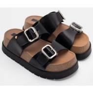  luigi design - πλατφόρμες flatform με διπλή φάσα - μαύρο