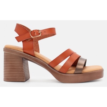 πλατφόρμες με λουράκια & μπαρέτα - κάμελ σε προσφορά