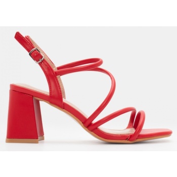 πέδιλα με πολλαπλά λουράκια - κόκκινο σε προσφορά