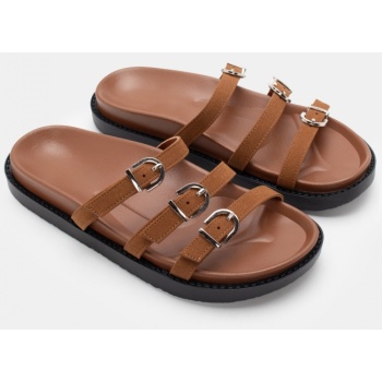 σανδάλια flatform με τόκες - κάμελ σε προσφορά