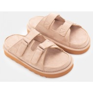  σανδάλια flatform με λουράκια scratch - μπεζ