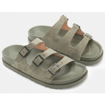 σανδάλια flatform με τόκες - χακί σε προσφορά