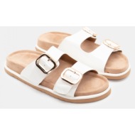  σανδάλια flatform με διπλές τόκες - λευκό