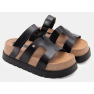  luigi design - πλατφόρμες με λουράκι scratch - μαύρο