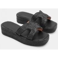  πλατφόρμες εσπαντρίγιες ανοίγματα στο πλάι - μαύρο