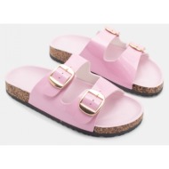  σανδάλια flatform με διπλές τόκες - ροζ