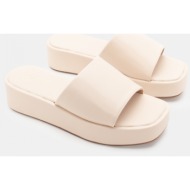  πλατφόρμες flatform με φαρδιά φάσα - μπεζ