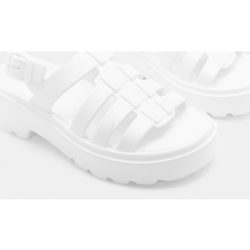 σανδάλια flatform με τόκα - λευκό σε προσφορά