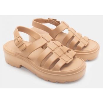 σανδάλια flatform με τόκα - καφέ σε προσφορά