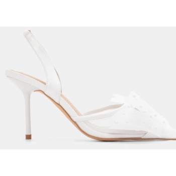 γόβες με δίχτυ & διακοσμητικό φιόγκο σε προσφορά