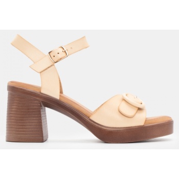 πλατφόρμες με μπαρέτα - μπεζ σε προσφορά