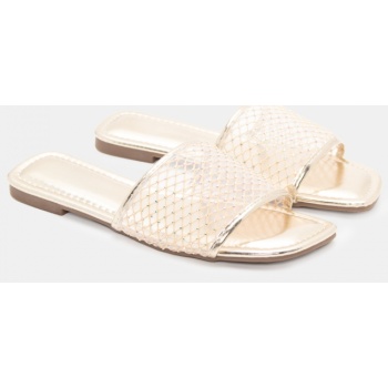 flat σανδάλια με strass & δίχτυ - χρυσό σε προσφορά