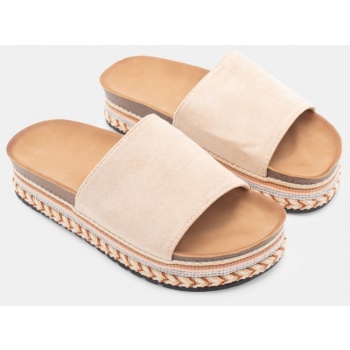σανδάλια flatform boho - μπεζ σε προσφορά