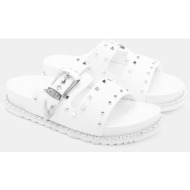  σανδάλια flatform με λουράκι & τρούκς - λευκό