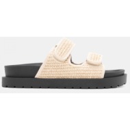  σανδάλια flatform με λουράκια scratch - μπεζ