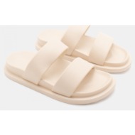  σανδάλια flatform με διπλή φάσα - μπεζ