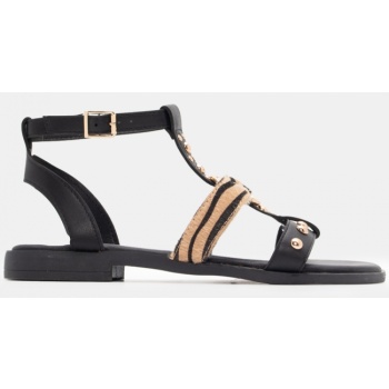 flat σανδάλια με κρίκο & τρούκς - μαύρο σε προσφορά