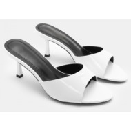  mules με φάσα - λευκό-λουστρίνι