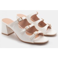 mules με λουράκια - λευκ...