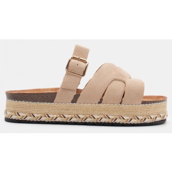 σανδάλια flatform boho με λουράκι - μπεζ σε προσφορά