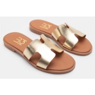  luigi design - flat σανδάλια με ανοίγματα στο πλάι - χρυσό