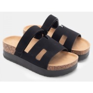  σανδάλια flatform με λουράκι scratch - μαύρο