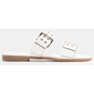  flat σανδάλια με λουράκια & τρούκς - λευκό