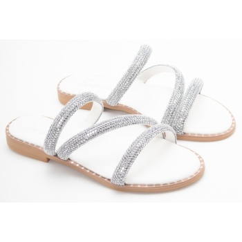 flat σανδάλια με strass - ασημί σε προσφορά