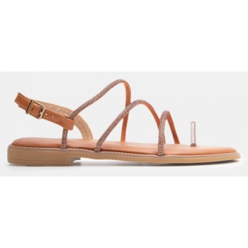 flat σανδάλια με strass - κάμελ σε προσφορά