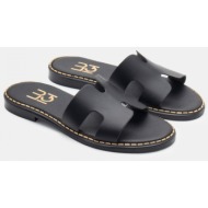  luigi design - flat σανδάλια με ανοίγματα στο πλάι - μαύρο