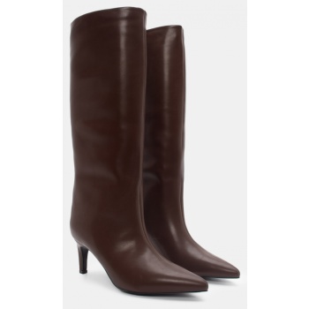 μπότες μυτερές μονόχρωμες - καφέ σκούρο σε προσφορά