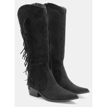 μπότες cowboy με κρόσσια - μαύρο σε προσφορά