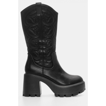 μπότες platform με κέντημα - μαύρο σε προσφορά
