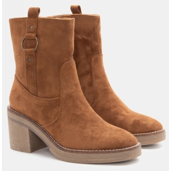 μποτάκια με κρεπ σόλα & φερμουάρ - κάμελ σε προσφορά